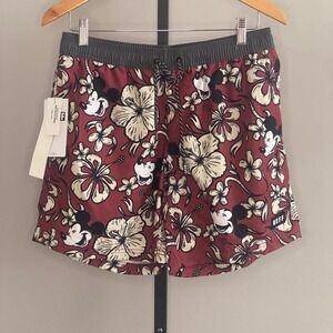 Disney Mickey‎ Mouse hibiscus print swim trunks